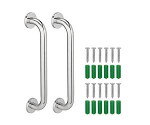 Relaxdays Barre d’Appui, Salle de Bain, lot 2, Douche et Baignoire, Charge Max. 200 kg, Seniors, handicapés, argentée