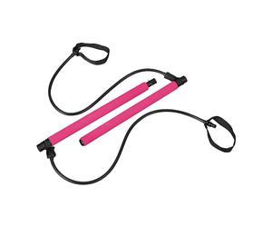 Relaxdays Barre de Pilates avec Bandes de résistance, entraînement Complet du Corps pour la Maison, Bandes de Fitness, Barre d'entraînement, Couleur au Choix