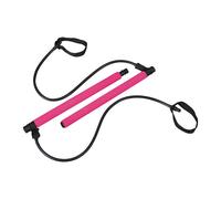 Relaxdays Barre de Pilates avec Bandes de résistance, entraînement Efficace à Domicile, Yoga, Fitness, Rose