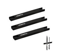 Relaxdays Barre magnétique, Lot de 3, Porte-ustensiles, Outils, 20 cm de Long, Range-Couteaux, Montage Mural, Noir