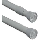 Relaxdays Barre télescopique en Acier Inoxydable, sans perçage, pour Rideau de Douche, 110-200 cm, Grise
