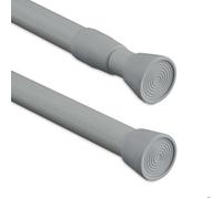 Relaxdays Barre télescopique en acier inoxydable, sans perçage, pour rideau de douche, 120 - 220 cm, grise