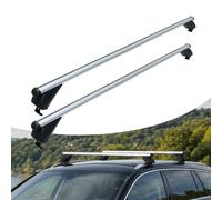 Relaxdays Barres de Toit, Rails fermés, traverses, 135 cm, argenté