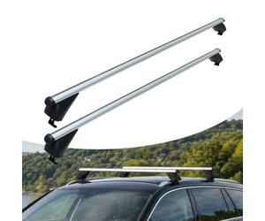 Relaxdays Barres de Toit, Rails fermés, traverses, 135 cm, argenté