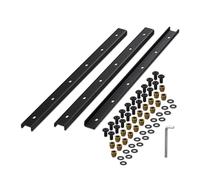 Relaxdays Barrette de Table, Lot de 3, Rail en métal 70 cm, stabilise Le Plateau, U- Profil avec vis, Acier, Noir