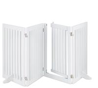 relaxdays Barrière blanche avec porte hauteur 70 cm
