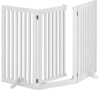 relaxdays Barrière blanche avec porte hauteur 92 cm
