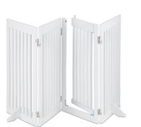 Relaxdays Barrière de sécurité Non Fixe, Porte, Pliable, Pieds, H x L : 92 x 206 cm, pour Chiens, Blanche