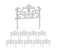 Relaxdays Barrière de jardin 10 éléments design vintage à planter chaque élément H x L : 27 x 27 cm blanche
