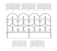 Relaxdays Barrière de Jardin, à Planter, Design Antique, en Plastique, 12 éléments chacun HL : 38 x 68,5 cm, Grise