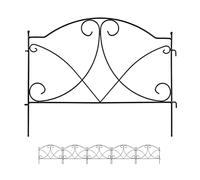 Relaxdays Barrière de Jardin, à Planter, en métal (Fer), Design Vintage, 6 éléments chacun HL : 43 x 55 cm, Noire