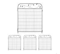 Relaxdays Barrière de jardin décorative en métal, design floral, à planter, 4 éléments chacun HL 112 x 94 cm, noire