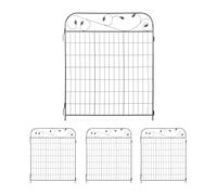 Relaxdays Barrière de jardin décorative en métal, design floral, à planter, 4 éléments chacun HL 112 x 94 cm, noire