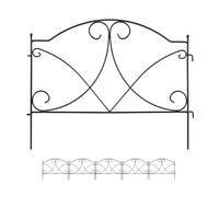 Relaxdays Barrière de Jardin, à Planter, en métal (Fer), Design Vintage, 6 éléments chacun HL : 43 x 55 cm, Noire