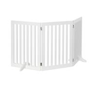 Relaxdays Barrière de protection pliable pour chiens 70 x 154 cm, grillage réglable, MDF, blanc