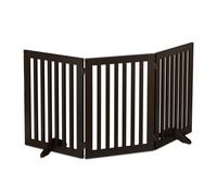 Relaxdays Barrière de sécurité, Pliable, Autonome, H x L : 70 x 154 cm, avec Pieds, pour Chiens, Marron