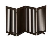 Relaxdays Barrière de sécurité, H x L : 92 x 205 cm, avec Pieds, Pliable, Autonome, pour Chiens, Marron