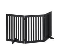 Relaxdays Barrière de sécurité, H x L : 92 x 154 cm, 3 Panneaux, Pliable, avec Pieds, Non Fixe, pour Chiens, MDF, Noire