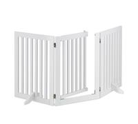 Relaxdays – Barrière de sécurité non fixe pour chiens – Pliable, porte et pieds, blanche 70 x 154 cm
