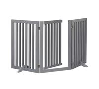 Relaxdays Barrière de sécurité Non Fixe, Porte, Pliable, Pieds, H x L : 70 x 154 cm, pour Enfants et Chiens, Grise
