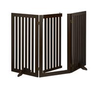 Relaxdays Barrière de sécurité Non Fixe, Porte, Pliable, Pieds, H x L : 92 x 154 cm, pour Chiens, Marron