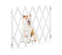 relaxdays Barrière extensible pour chiens en blanc