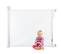 Relaxdays Barrière de sécurité Extensible, 70 à 180 cm, perçage, pour Enfant, Chien, Protection, Blanche