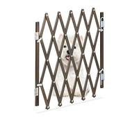 Relaxdays Barrière de sécurité Extensible Jusqu’à 96 cm, Chiens, 48,5-60 cm de Haut, Bambou, escaliers & Porte, Marron