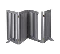 Relaxdays Barrière de sécurité Non Fixe, Pliable, avec Porte et Pieds, H x L : 70 x 207 cm, pour Chiens, Grise