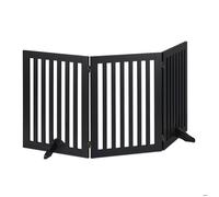 Relaxdays Barrière de sécurité, H x L : 70 x 154 cm, 3 panneaux, pliable, avec pieds, non fixe, pour chiens, MDF, noire