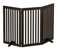Relaxdays - Barrière De Sécurité, H X L : 92 X 154 Cm, Avec Pieds, Pliable, Autonome, Pour Chiens, Marron