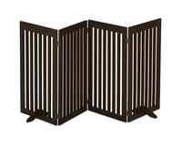 Relaxdays Barrière de sécurité, H x L : 92 x 205 cm, avec pieds, pliable, autonome, pour chiens, marron