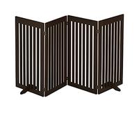Relaxdays Barrière de sécurité, H x L : 92 x 205 cm, avec Pieds, Pliable, Autonome, pour Chiens, Marron