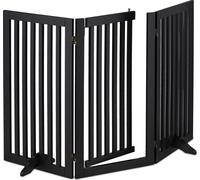 relaxdays Barrière de sécurité noire avec porte 92 cm