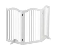 Relaxdays Barrière de Sécurité Non Fixe, avec Pieds, 3 Pans, Pliable, HxL : 92 x 154 cm, pour Chiens, Blanche