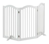 Relaxdays - Barrière De Sécurité Non Fixe, Avec Pieds, 3 Pans, Pliable, Hxl : 92 X 154 Cm, Pour Chiens, Blanche