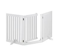 Relaxdays Barrière de sécurité Non Fixe, Porte, Pliable, Pieds, H x L : 70 x 154 cm, pour Enfants et Chiens, Blanche
