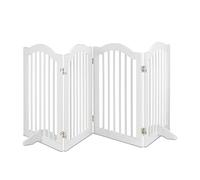 Relaxdays Barrière de Sécurité Non Fixe, Pliable, avec Pieds, H x L : 70 x 205,5 cm, pour Chiens, Blanche