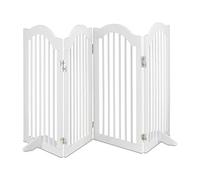 Relaxdays Barrière de sécurité Non Fixe, Pliable, avec Pieds, H x L : 92 x 205 cm, pour Chiens, Blanche
