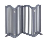 Relaxdays Barrière de sécurité non fixe, pliable, avec pieds, H x L :92 x 205 cm, pour chiens, grise