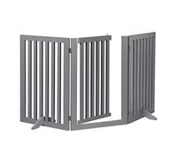 Relaxdays Barrière de sécurité Non Fixe, Porte, Pliable, Pieds, H x L : 70 x 154 cm, pour Enfants et Chiens, Grise