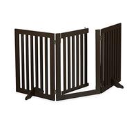 relaxdays Barrière marron avec porte, hauteur 70 cm