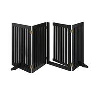 Relaxdays Barrière de sécurité Non Fixe, Porte, Pliable. Pieds, H x L : 70 x 207 cm, pour Chiens, Noire