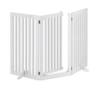 Relaxdays Barrière de sécurité Non Fixe, Porte, Pliable, Pieds, H x L : 92 x 154 cm, pour Enfants et Chiens, Blanche