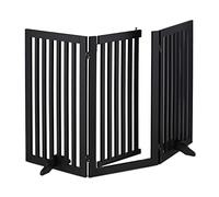 Relaxdays Barrière de sécurité Non Fixe, Porte, Pliable, Pieds, H x L : 92x154 cm, pour Chiens, Noire