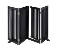 Relaxdays Barrière de sécurité non fixe, porte, pliable, pieds, H x L : 92x206 cm, pour chiens, noire