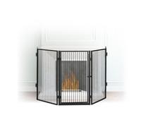 Relaxdays Barrière de sécurité pare-feu de cheminée grille enfant métal 5 pièces en acier, noir