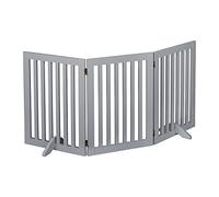 Relaxdays Barrière de sécurité, Pliable, Non Fixe, 70 cm de Haut, HxL : 70 x 154 cm, avec Pieds, pour Chiens, Grise