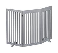 Relaxdays Barrière de sécurité, Pliable, Non Fixe, H x L : 92 x 154 cm, avec Pieds, adapté aux Chiens, Grise