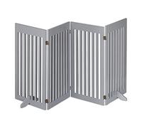 Relaxdays Barrière de sécurité, Pliable, Non Fixe, H x L : 92 x 207 cm, avec Pieds, adapté aux Chiens, Grise